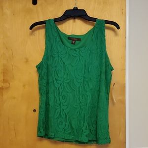 Knit lace tank top